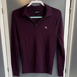 Bonobos extra fine merino wool 3/4 zip  top XS